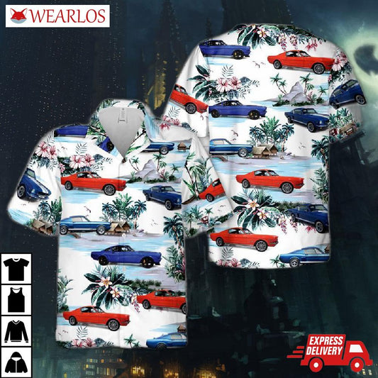 1965 Ford Mustang Fastback Hawaiian Shirt