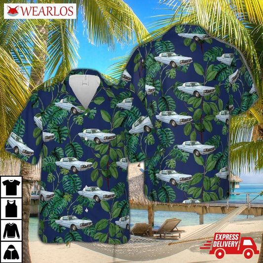 1966 Ford Thunderbird Light Blue Hawaiian Shirt