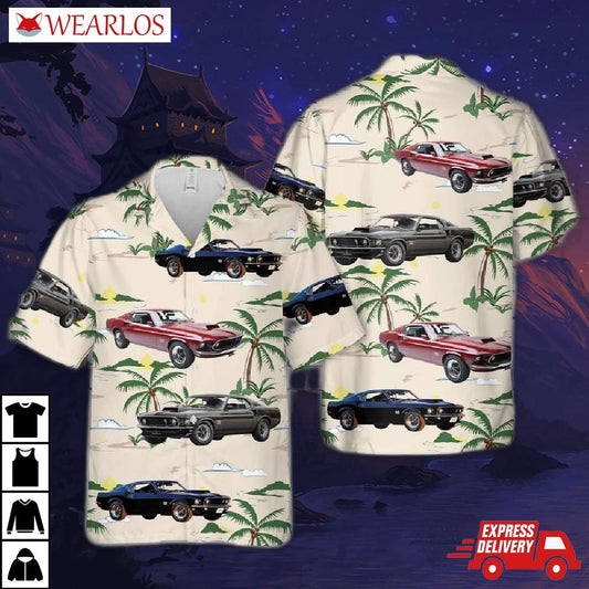 1969 Ford Mustang Boss 429 Hawaiian Shirt