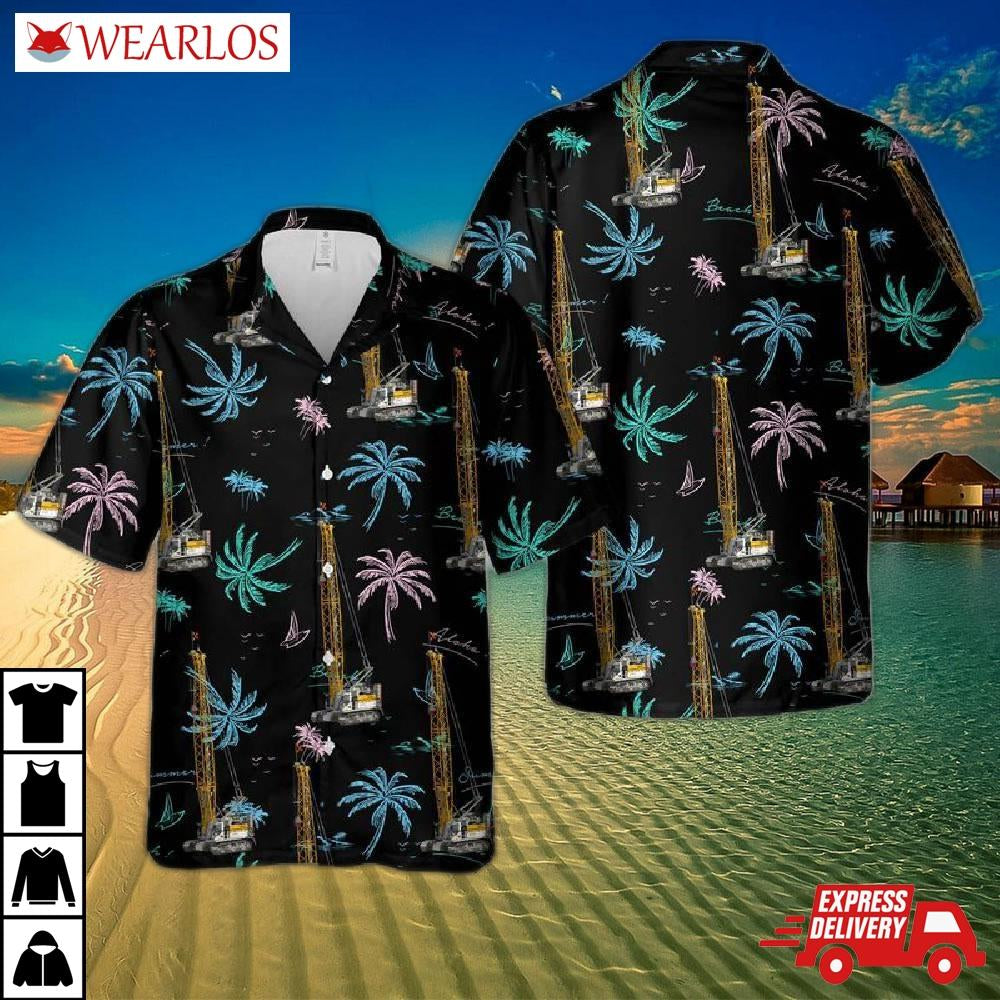Construction Liebherr Crawler Crane Lr 1100.1 Hawaiian Shirt