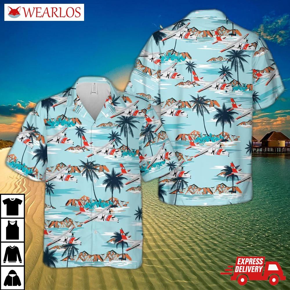 Us Coast Guard Elizabeth City Hc-144 Ocean Sentry Hawaiian Shirt
