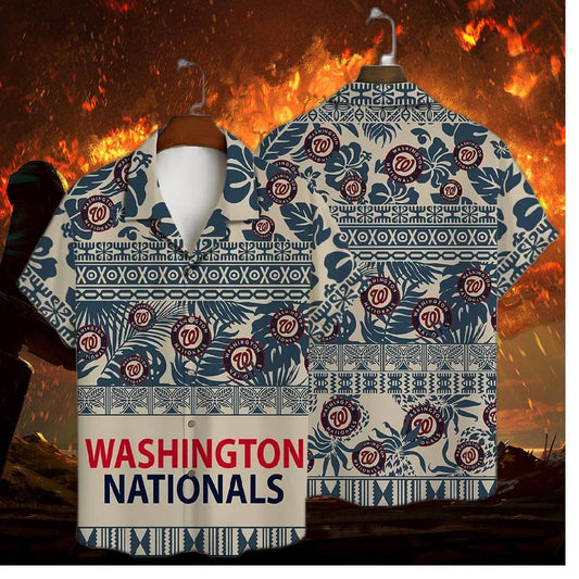 Washington Nationals Tropical Horizon Hawaiian Shirt