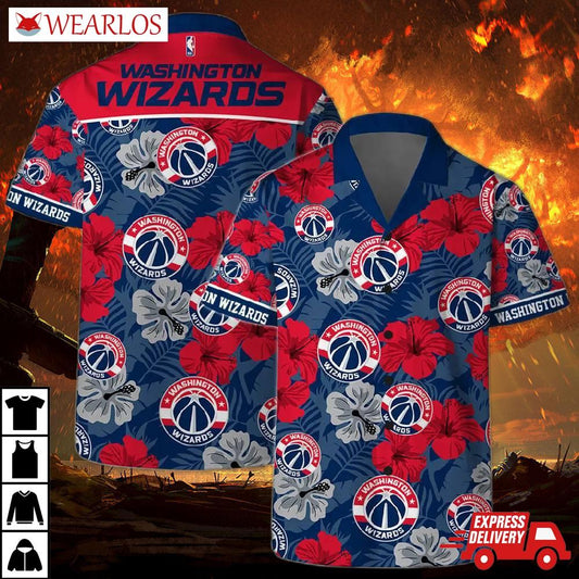 Washington Wizards Hibiscus Paradise Hawaiian Shirt